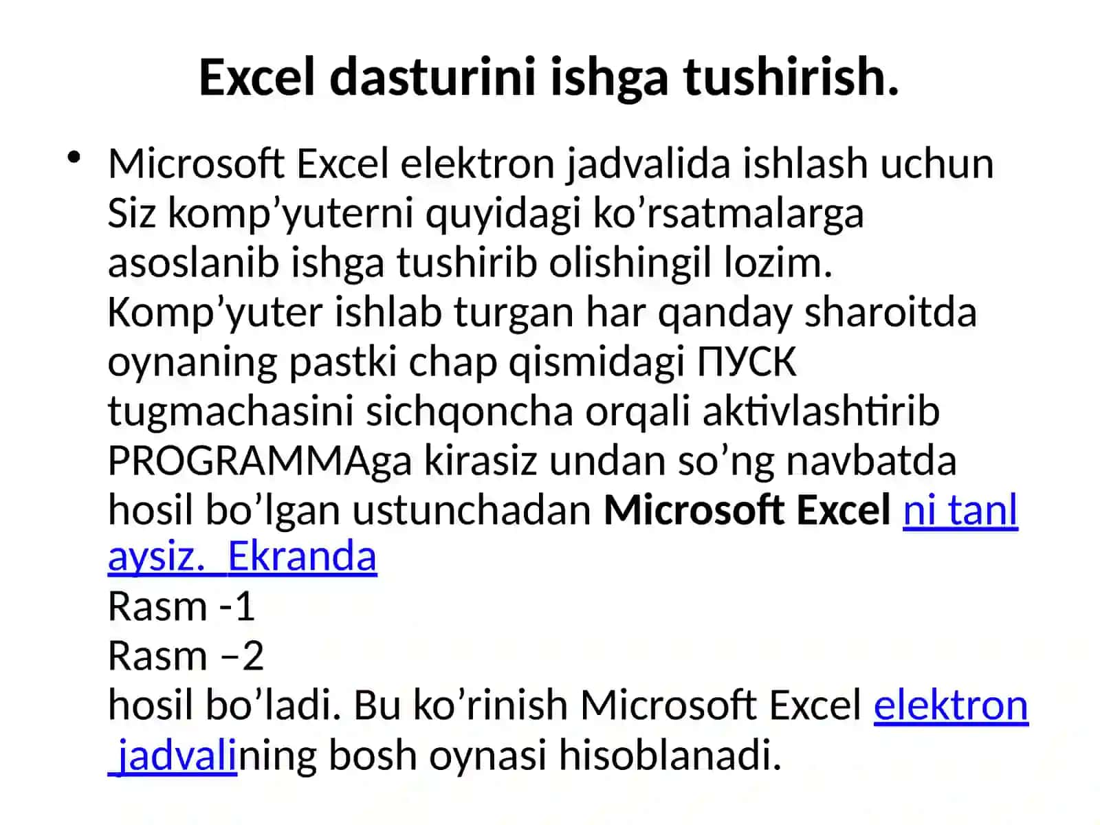Jadval muxarrirlaridan foydalanish 2