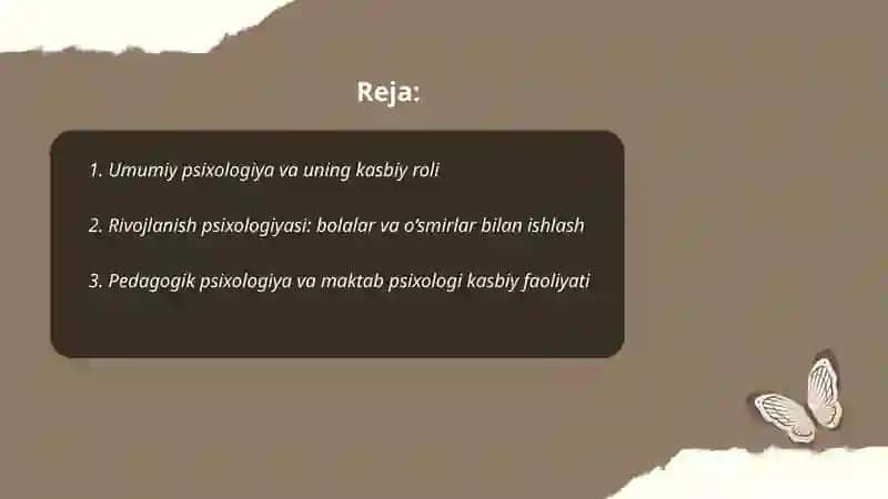 Psixologiya tarmoqlari va kasbiy faoliyati 2