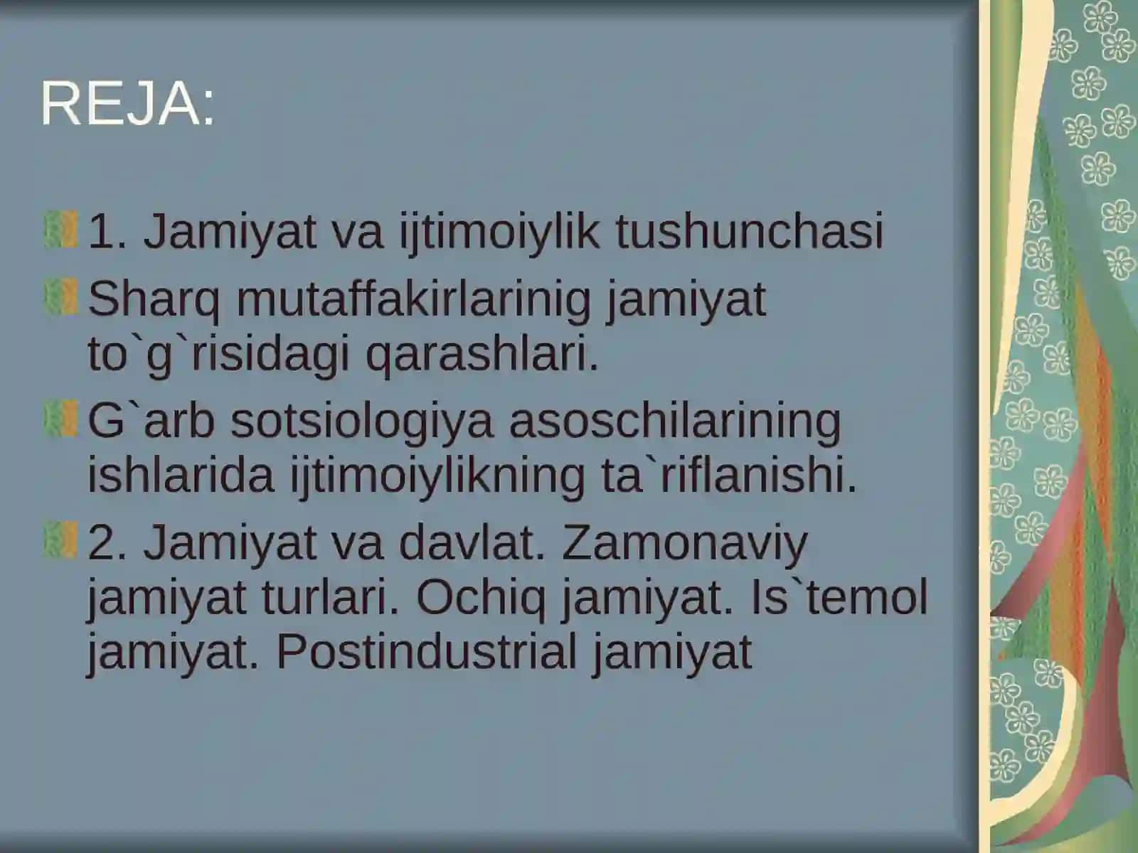 Jamiyat yaxlit tizim sifatida 2