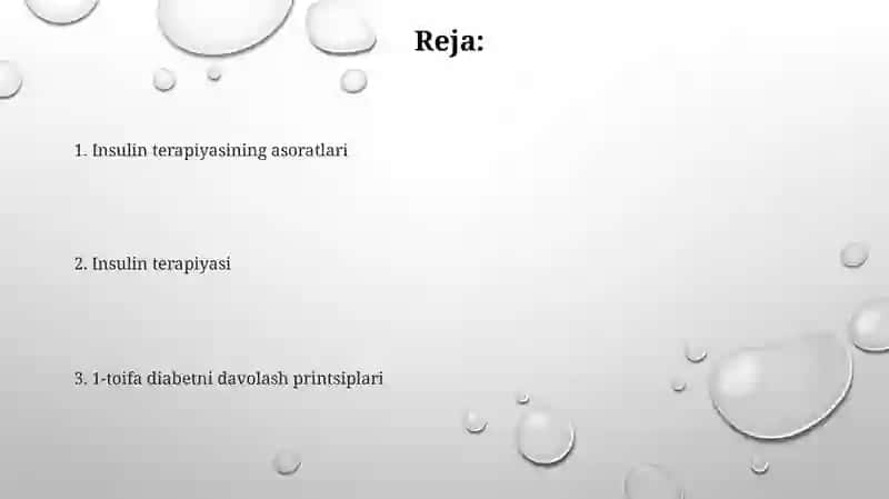 Qandli diabetni davolash prinsiplari 2