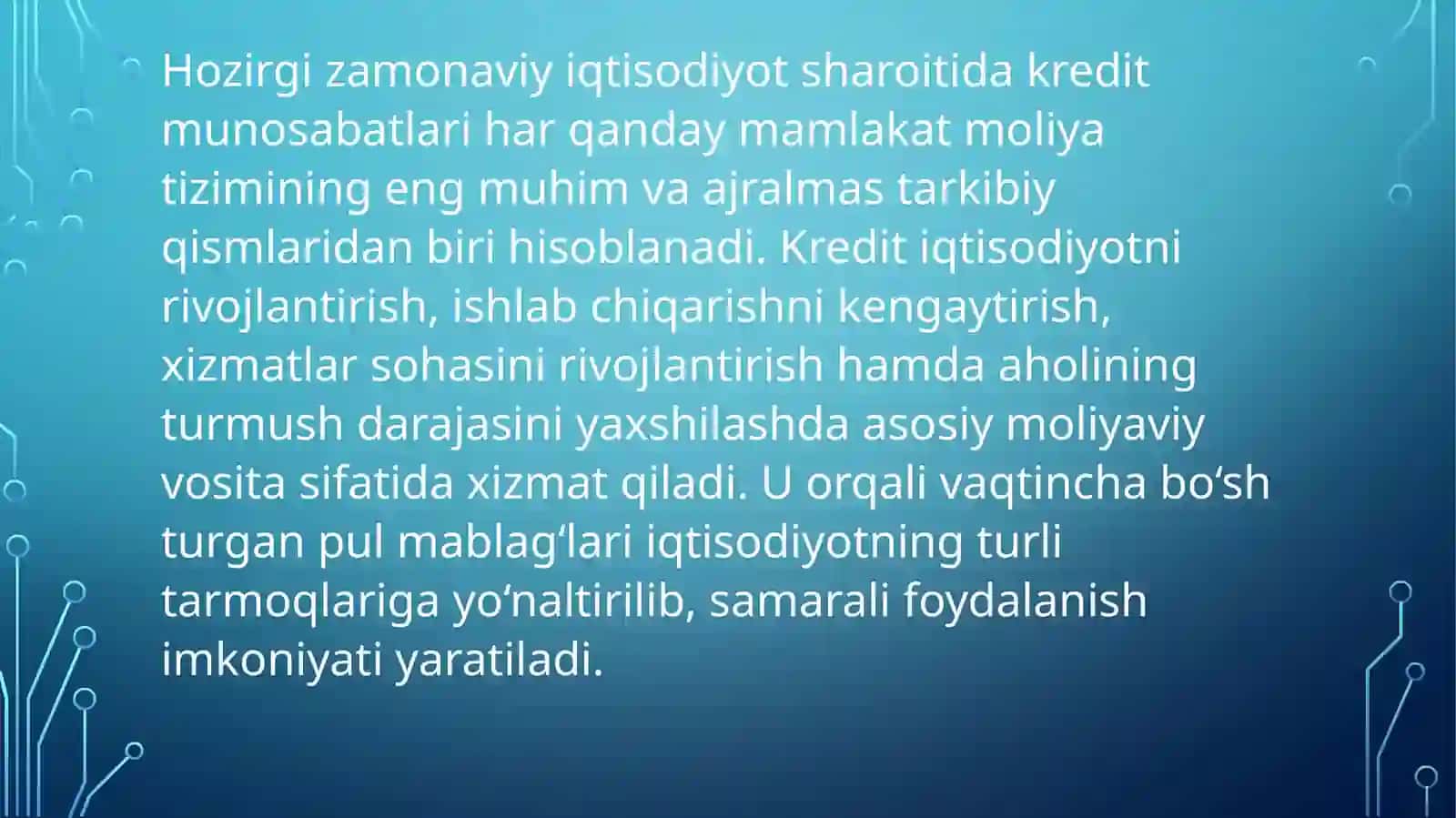 Kreditning mohiyati va vazifalari 2