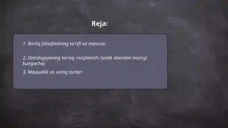 Borliq falsafasi 2