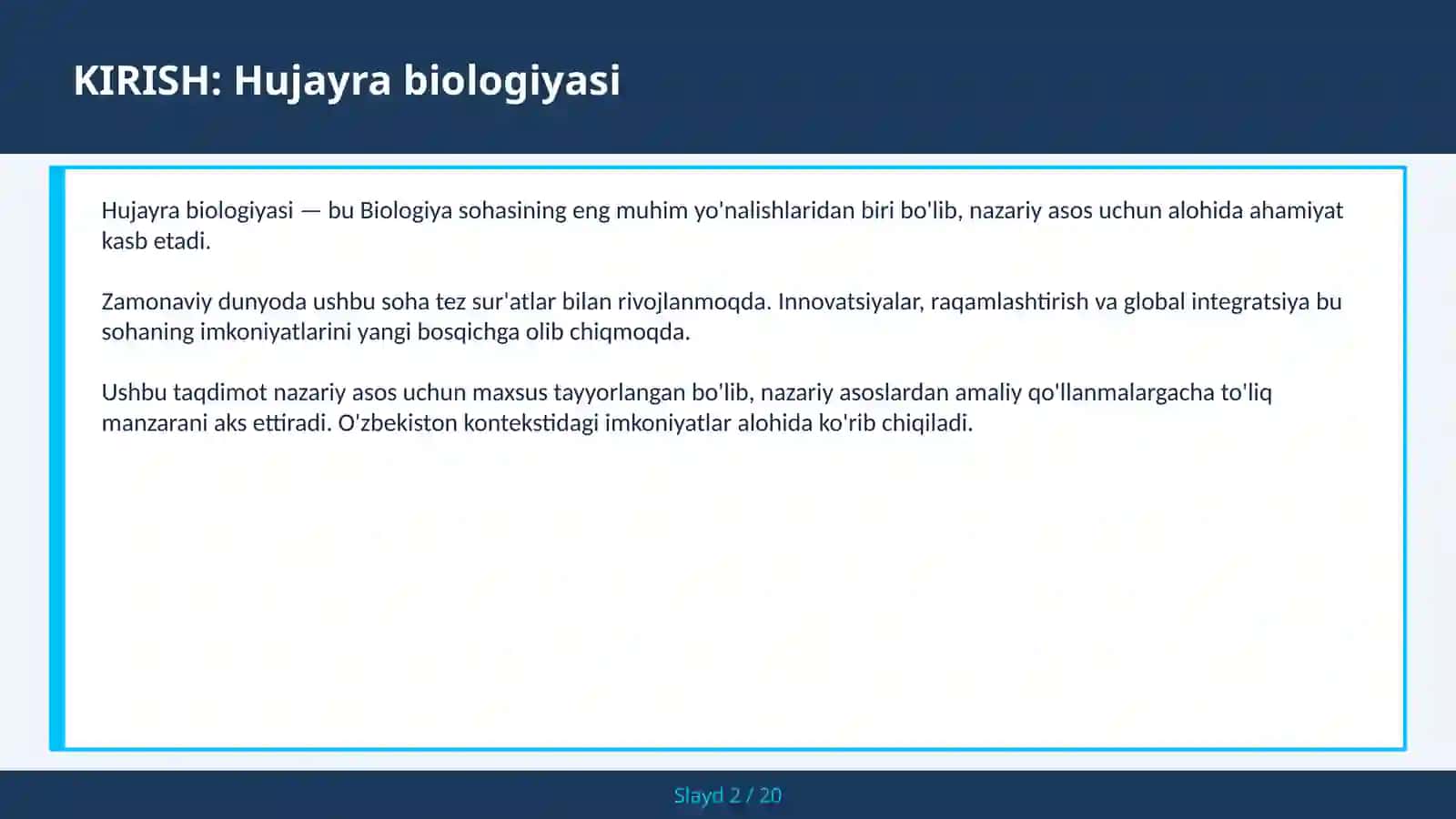 HUJAYRA BIOLOGIYASI 2