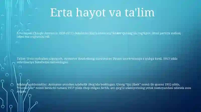 Chingiz Aytmatov Hayoti Va Ijodi 2