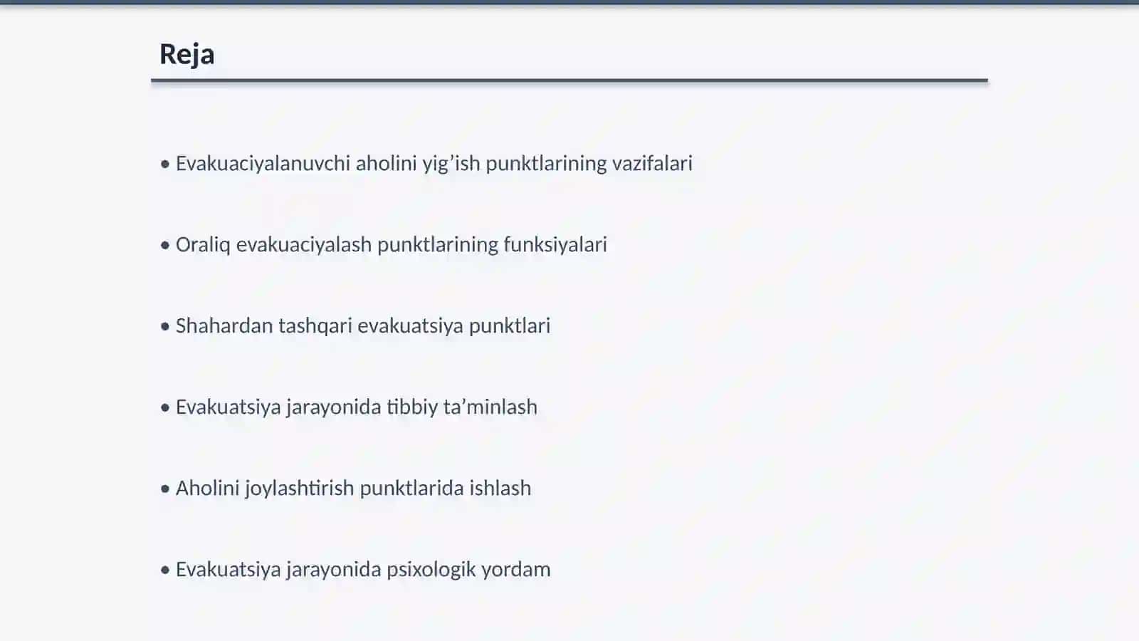 Evakuaciyalanuvchi aholini evakuatsiyalash 2