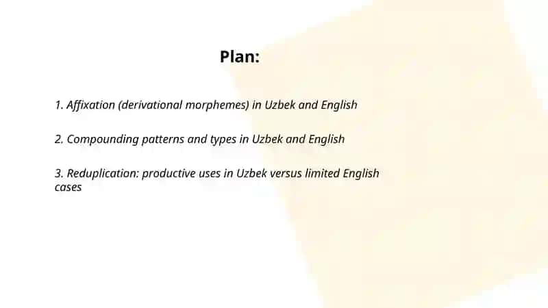 Word formation processes in Uzbek and English 2