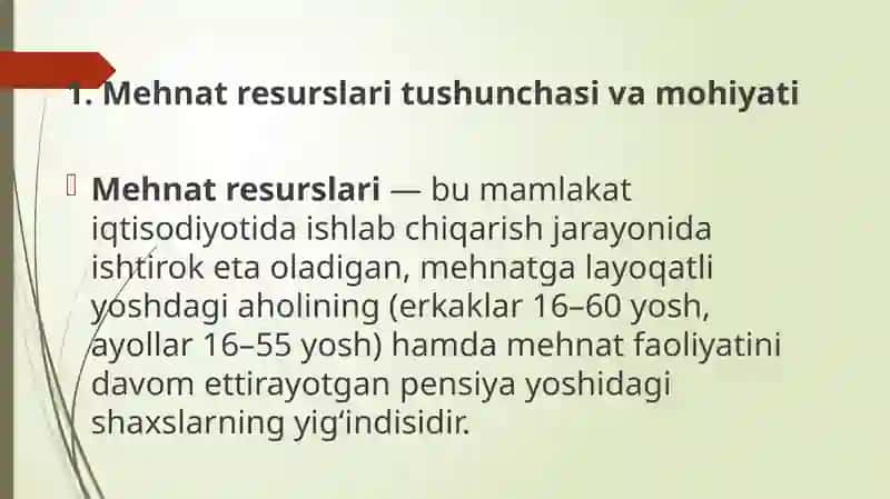 Mehnat Resurslari Statistika 2