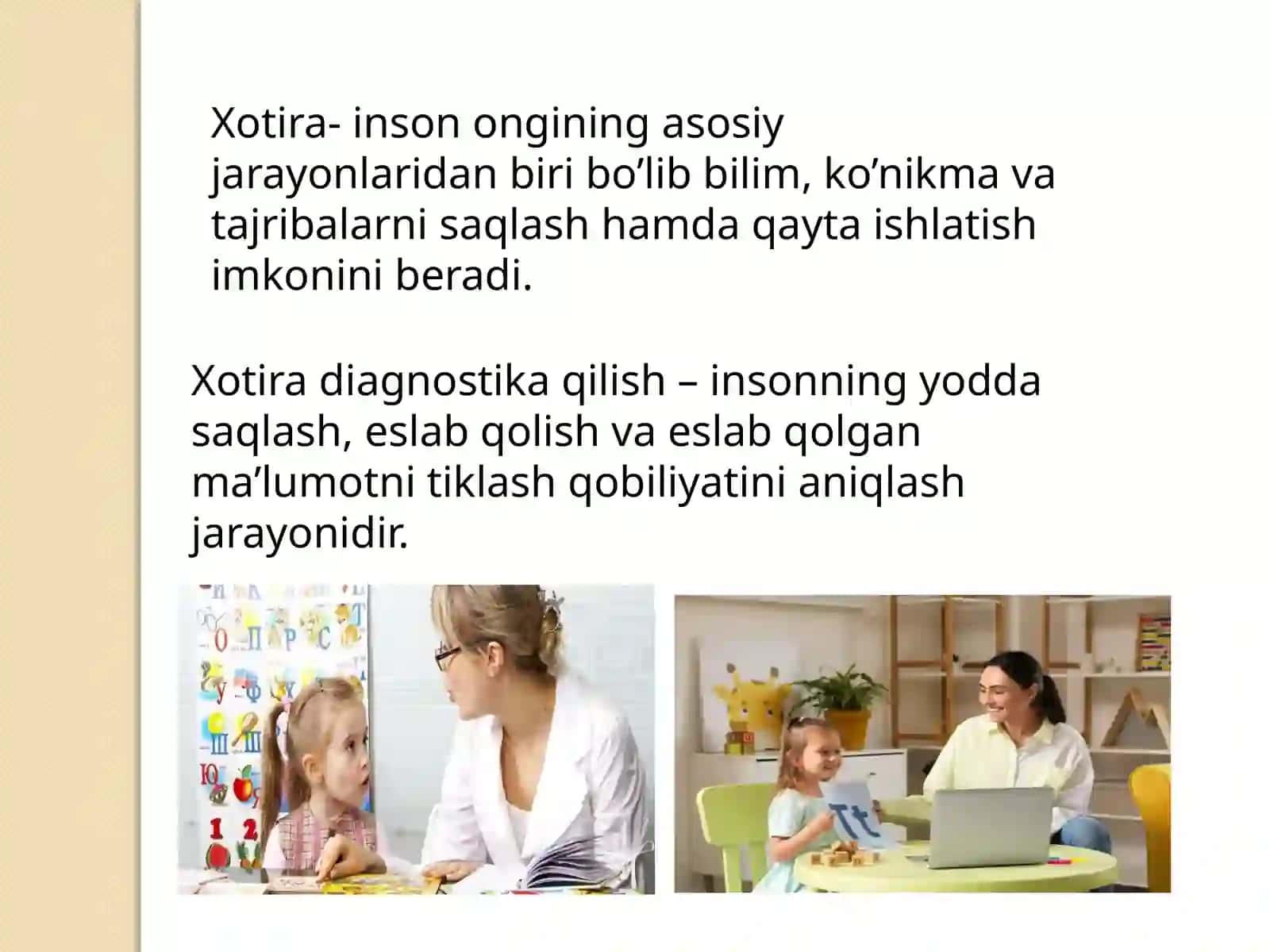 Xotira-diagnostika qilish metodlari 2