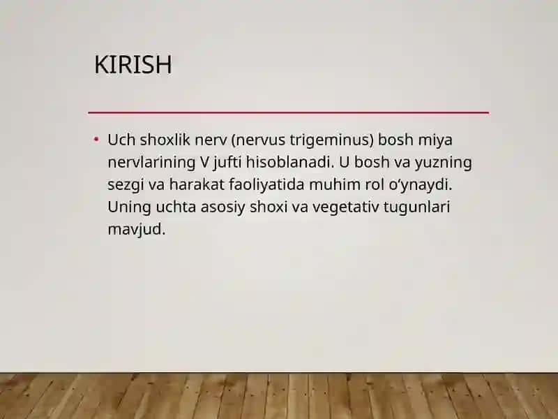 Uch Shoxlik Nerv va Uning Vegetativ Tugunlari 2
