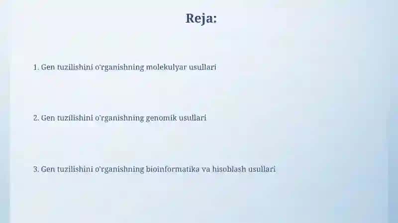 Gen stukturasini oʻrganish metodlari 2
