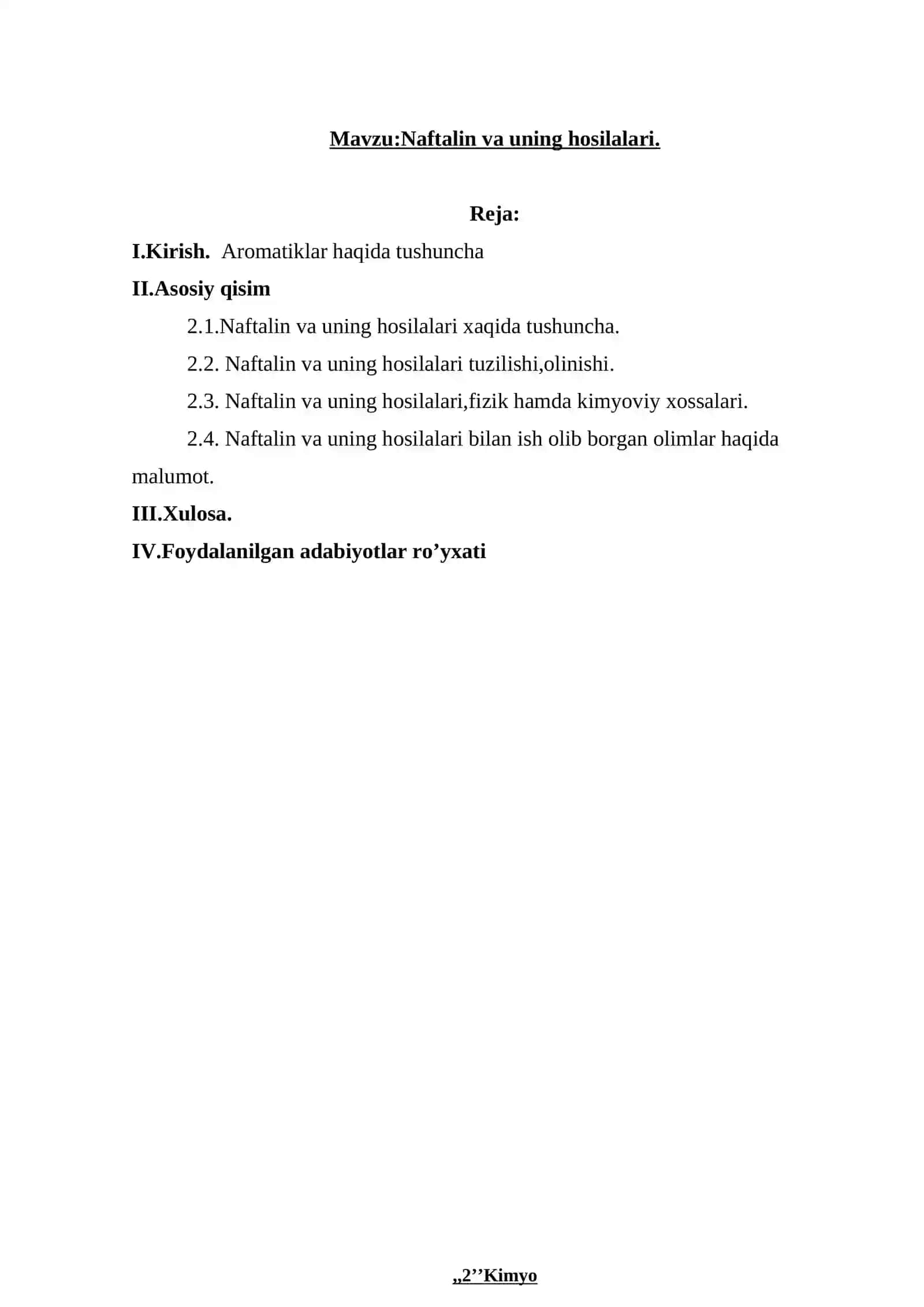 Naftalin va uning hosilalari 2