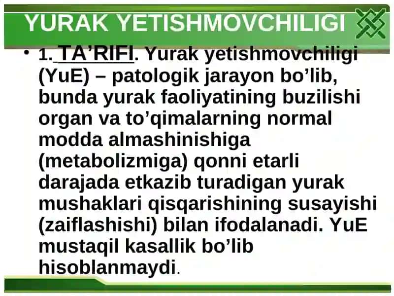 Surunkali yurak yetishmovchiligi 2