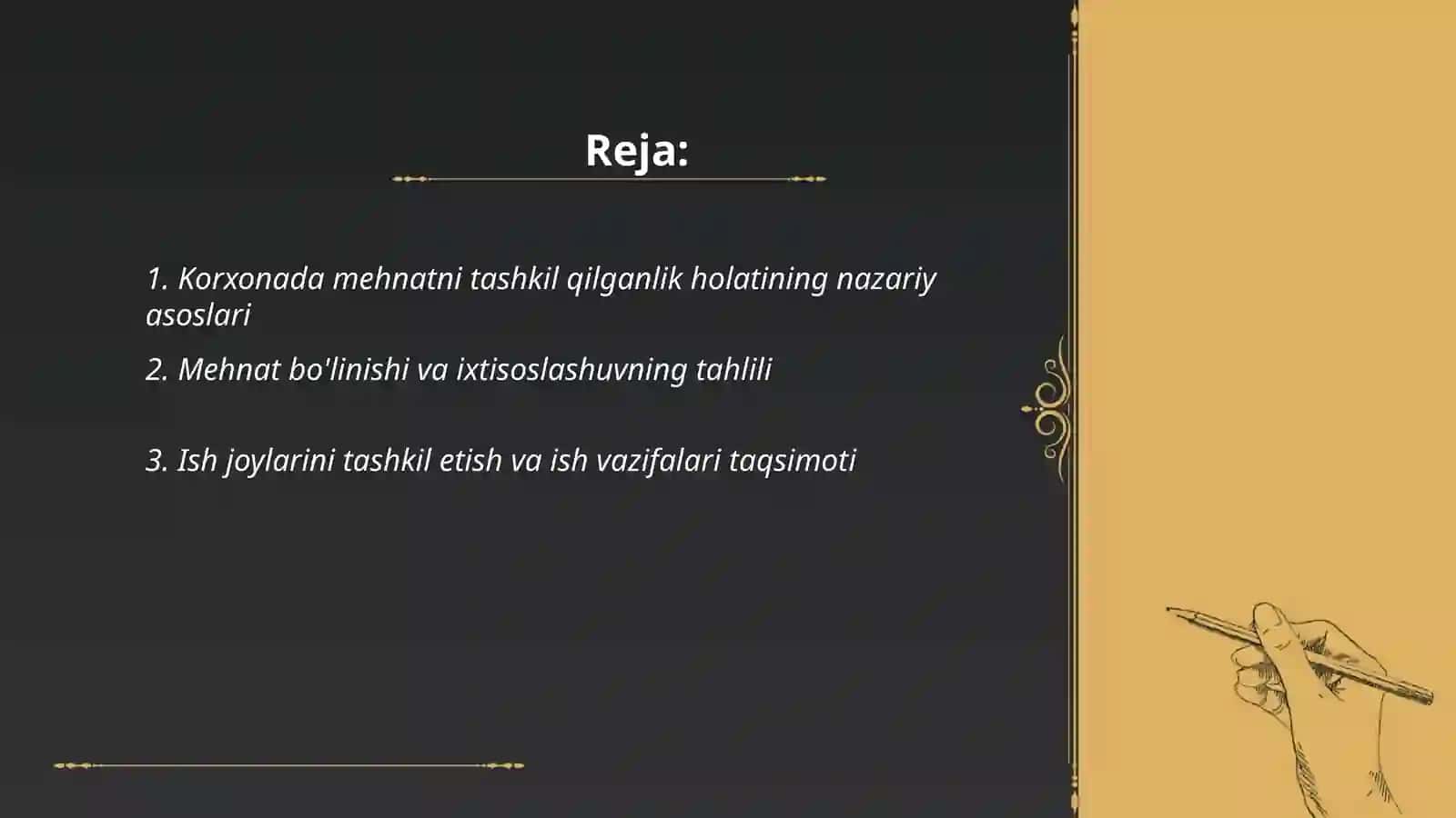 Korxonada mehnatni tashkil qilganlik holatini tahlili 2
