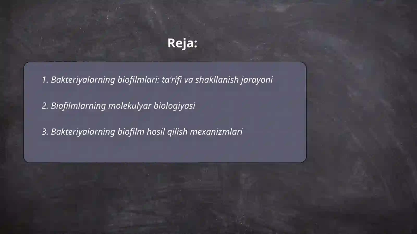 Bakteriyalarning bioplenkasi 2