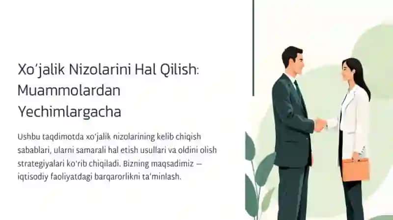Xo'jalik nizolarini hal qilish 2