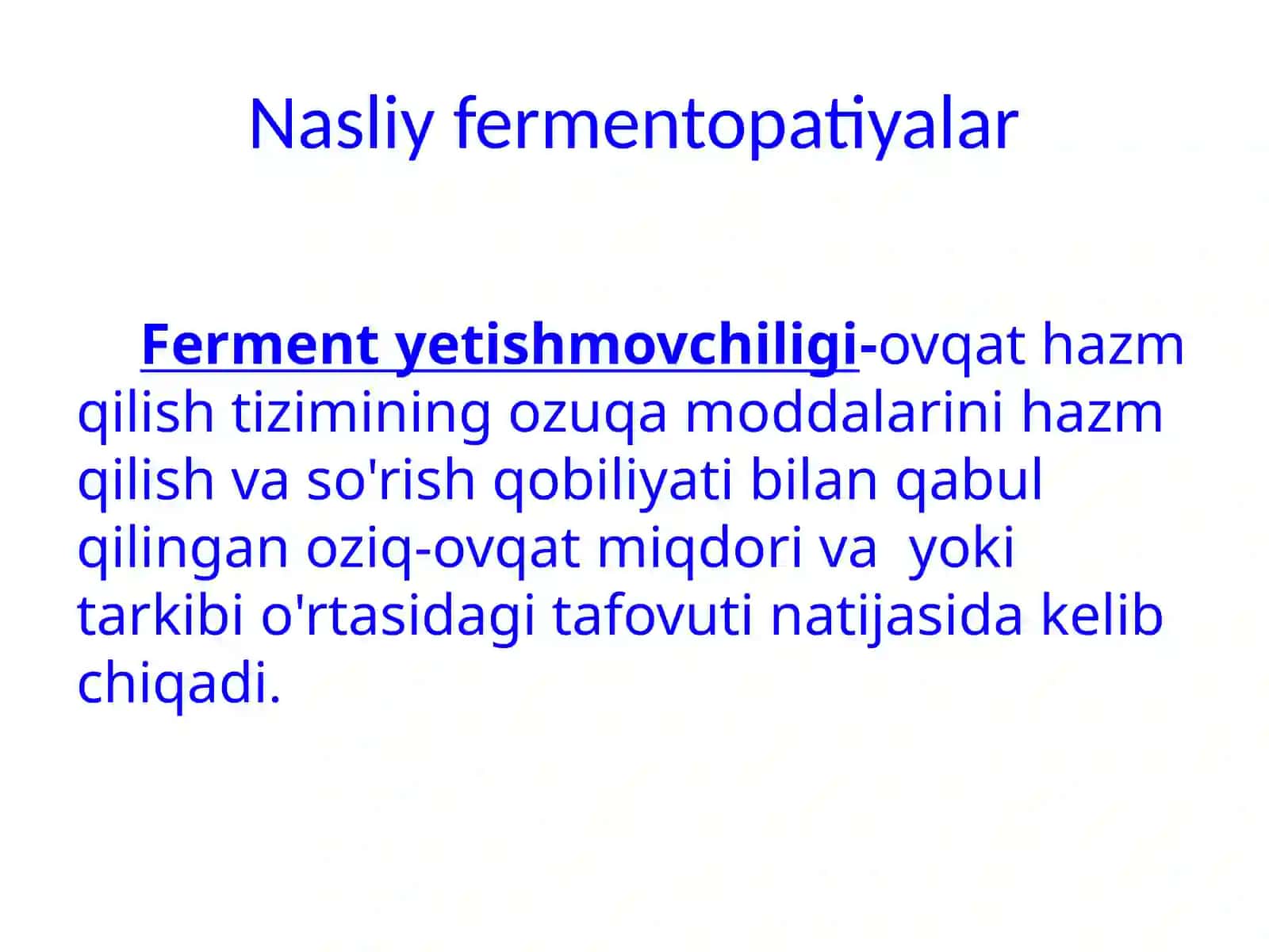 Nasliy fermentopatiyalar 2