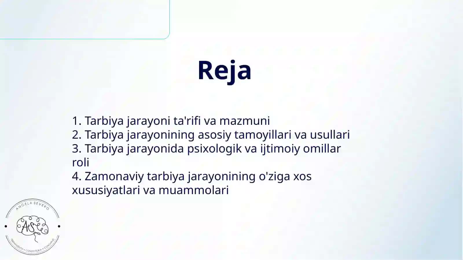 TARBIYA JARAYONI VA UNING O'ZIGA XOSLIGI 2