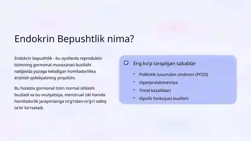 Endokrin Bepushtlik: PCOS va Giperprolaktinemiya 2