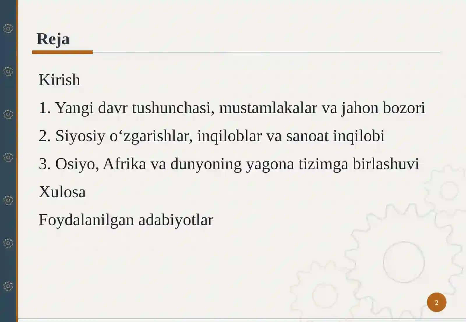 Yangi davrda jahon taraqqiyoti 2