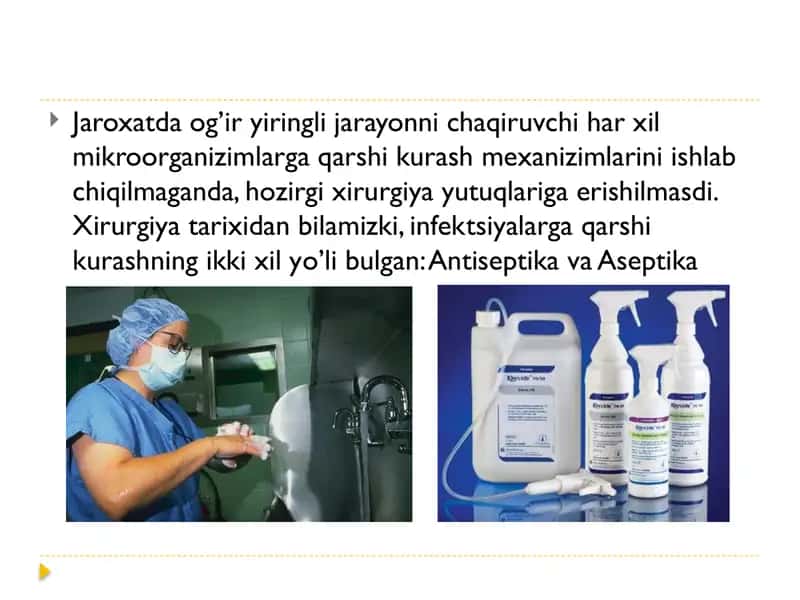 Antiseptika va Aseptika Asoslarini O'rganish 2