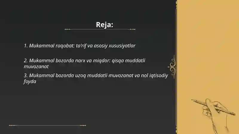 Mukammal bozorda raqobat va monopoliya 2