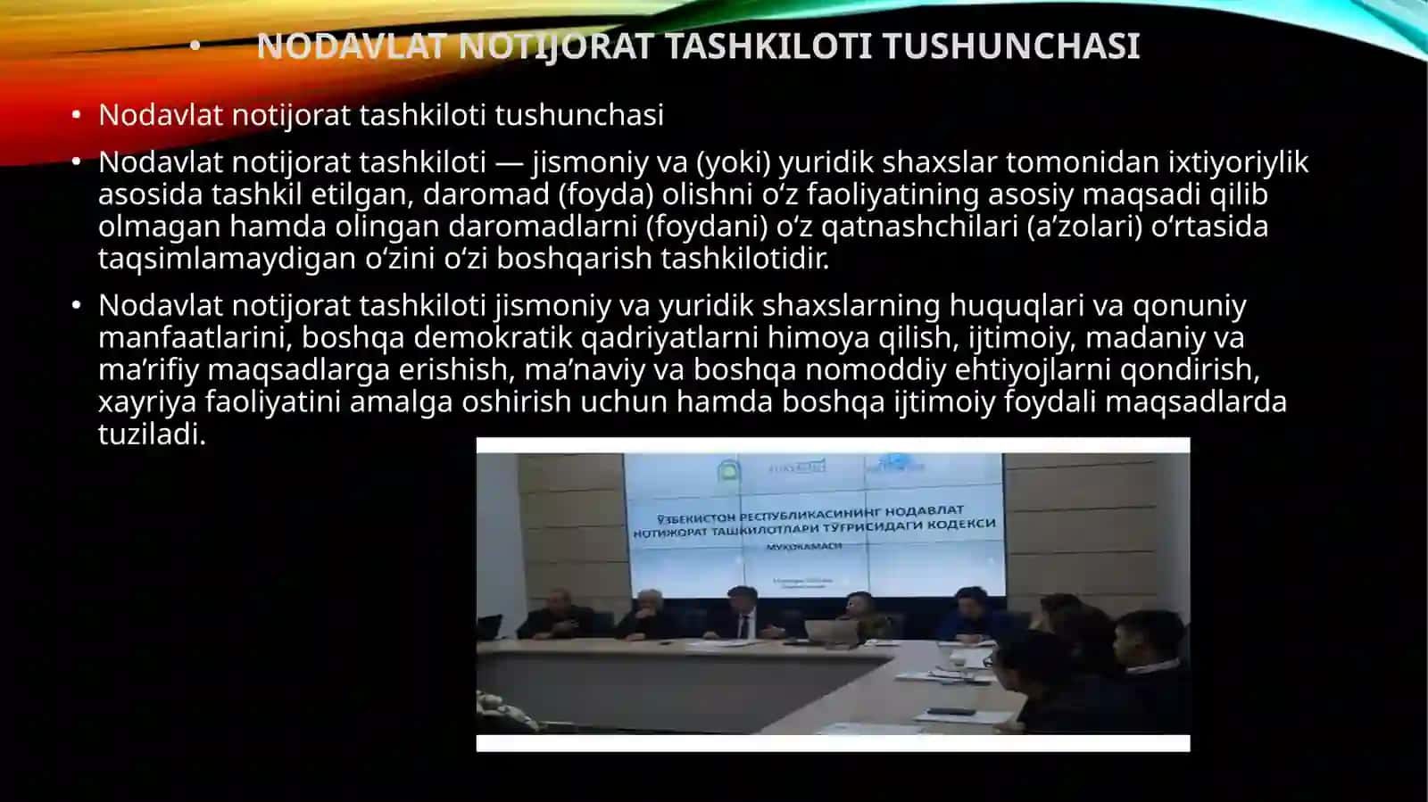 Nodavlat notijorat tashkilotlari to’g’risida 2