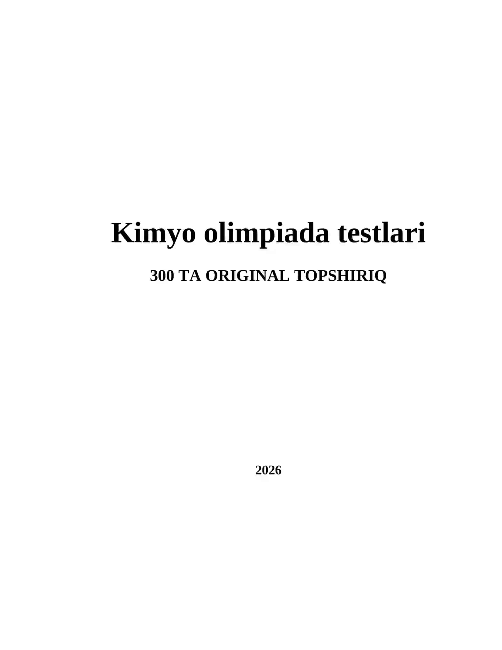 Kimyo olimpiada testlari 2
