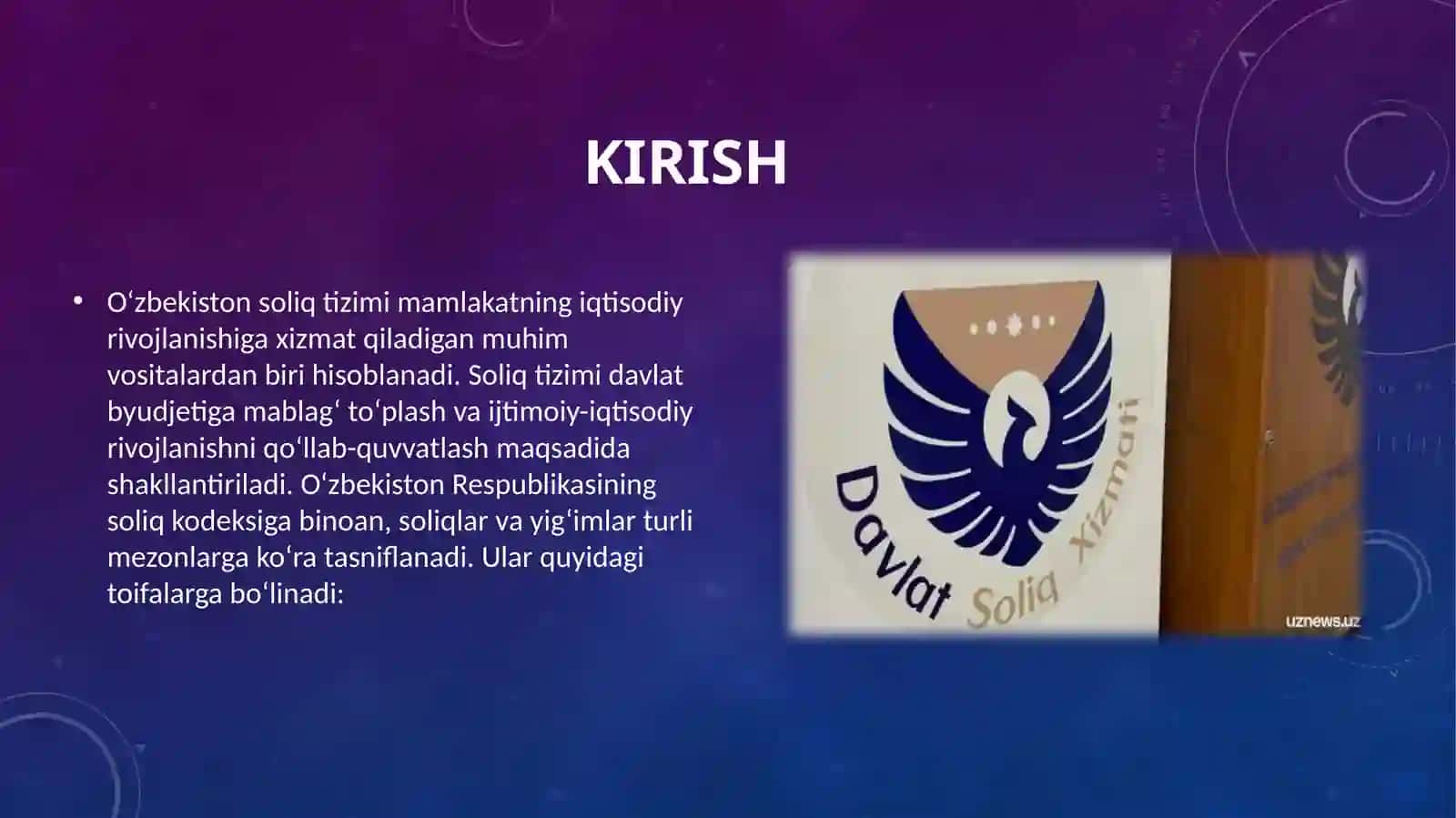 Soliqlar va yig'imlar turlari 2