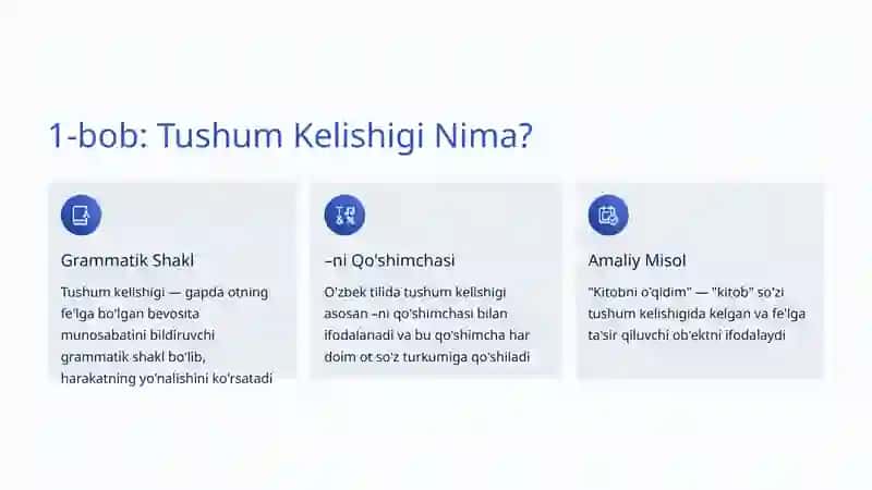 Tushum Kelishigi: O'zbek Tilining Muhim Grammatik Kategoriyasi 2