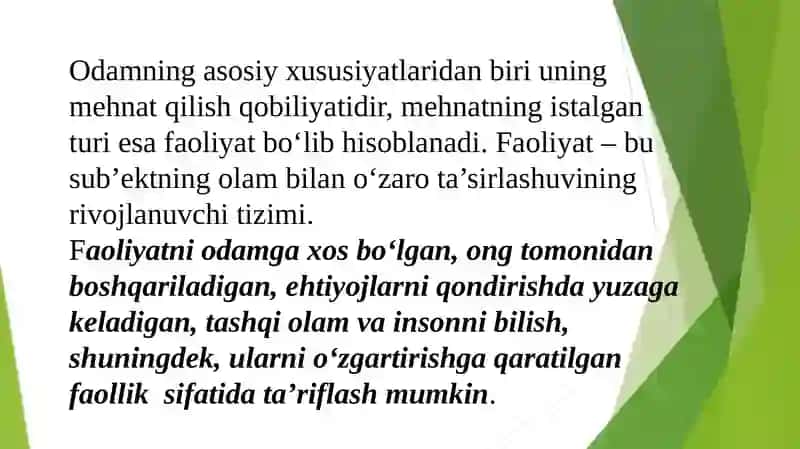 Faoliyat va motivatsiya 2