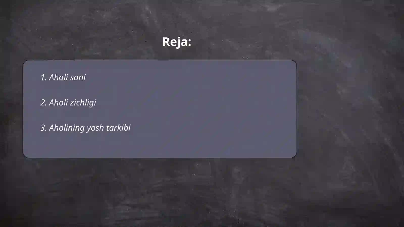 Aholini harakterlovchi ma'lumotlar 2