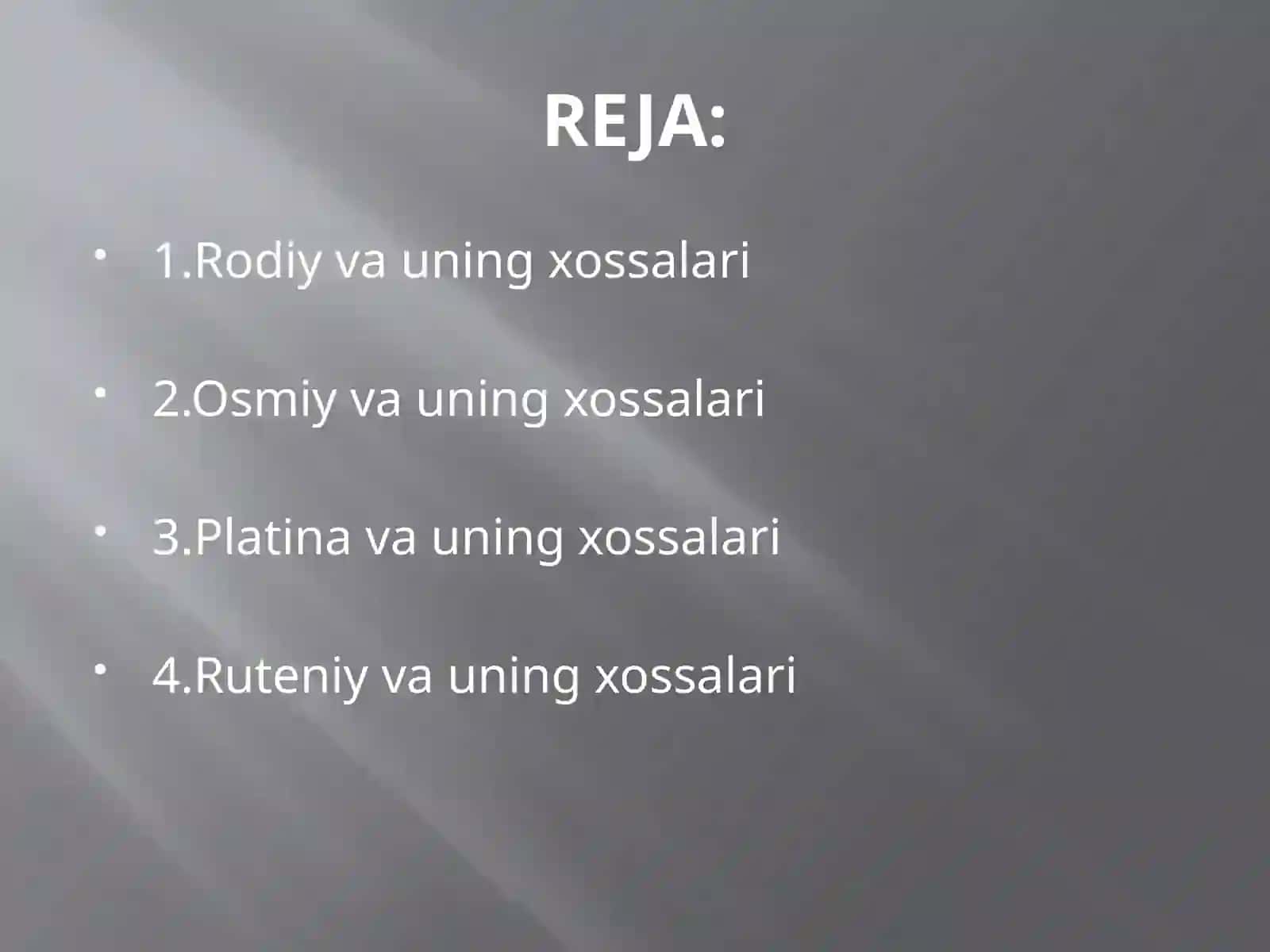 Rodiyning galogenli birikmalar va uning xossalari 2