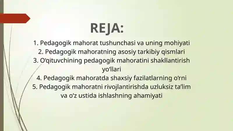 Pedagogik mahorat asoslari va uning tarkibiy qismlari 2