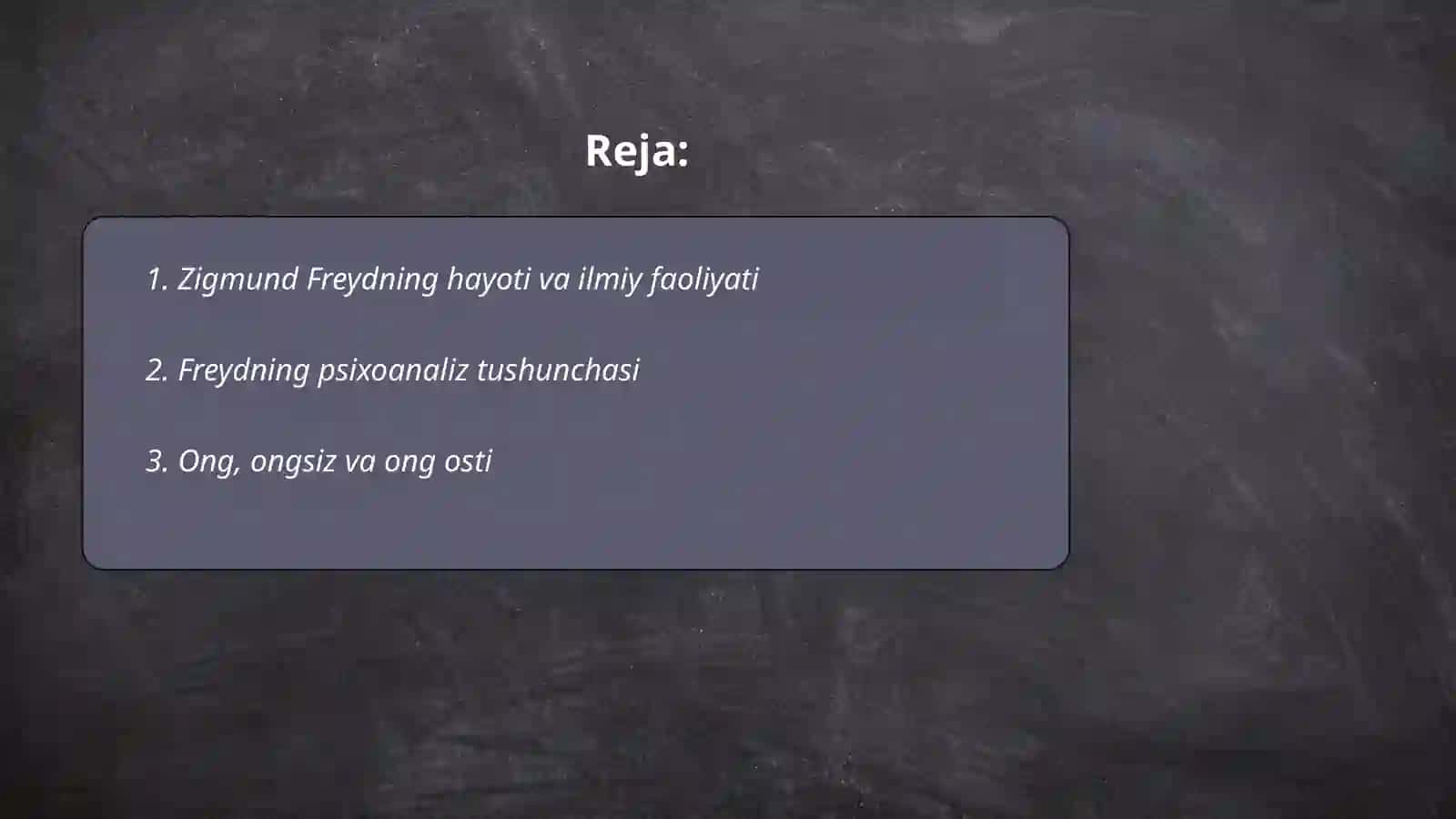 Zigmund Freyd psixoanalitik ta'limoti 2