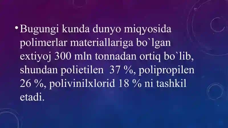Polimerlar fizikasi fanining paydo bo'lish tarixi 2