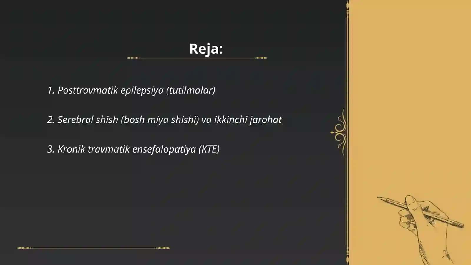 Bosh miya jarohatlari asoratlari 2