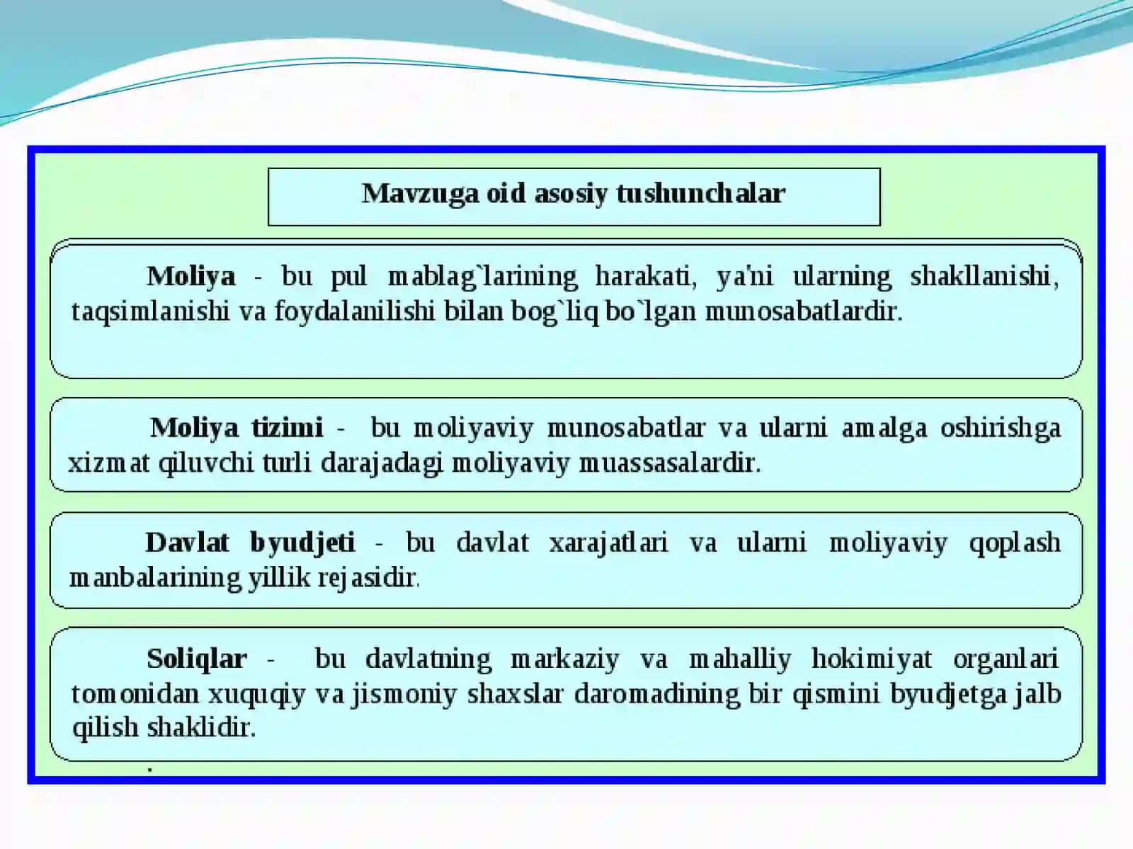 Moliya tizimi va moliyaviy siyosat 2