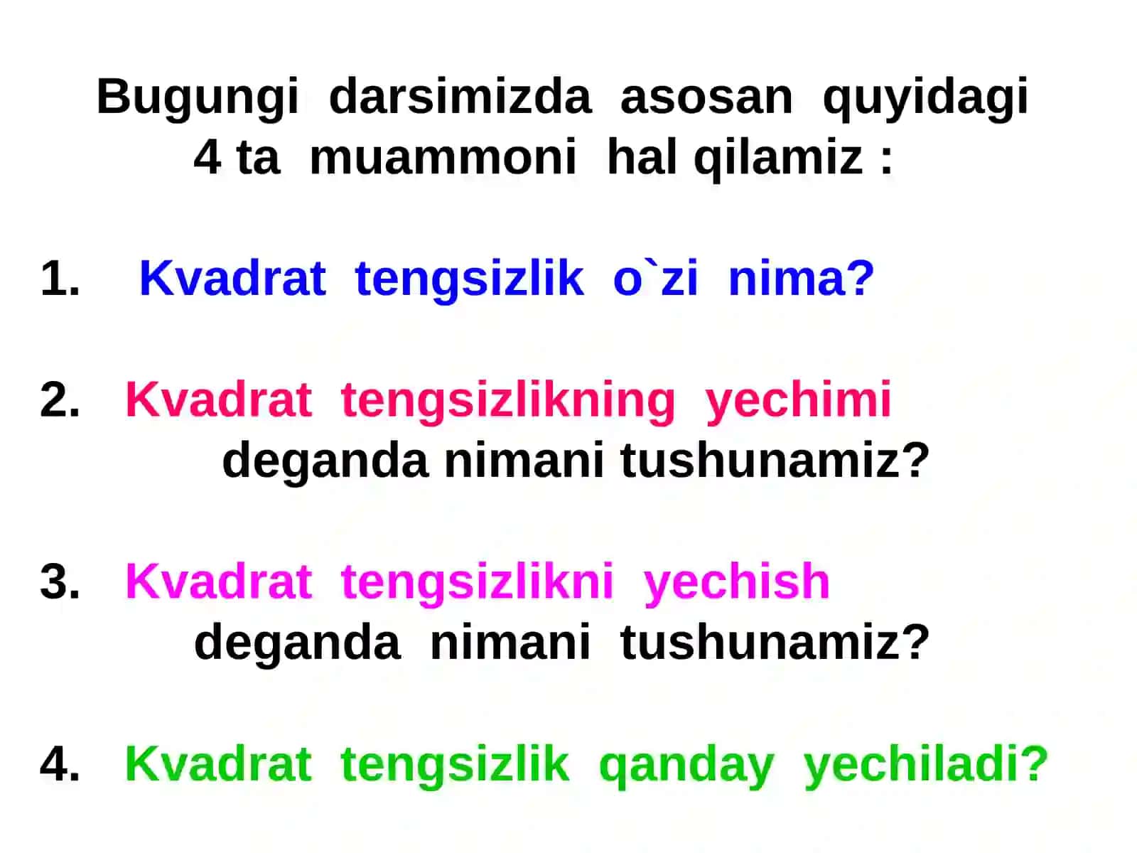 Kvadrat tengsizlik 2