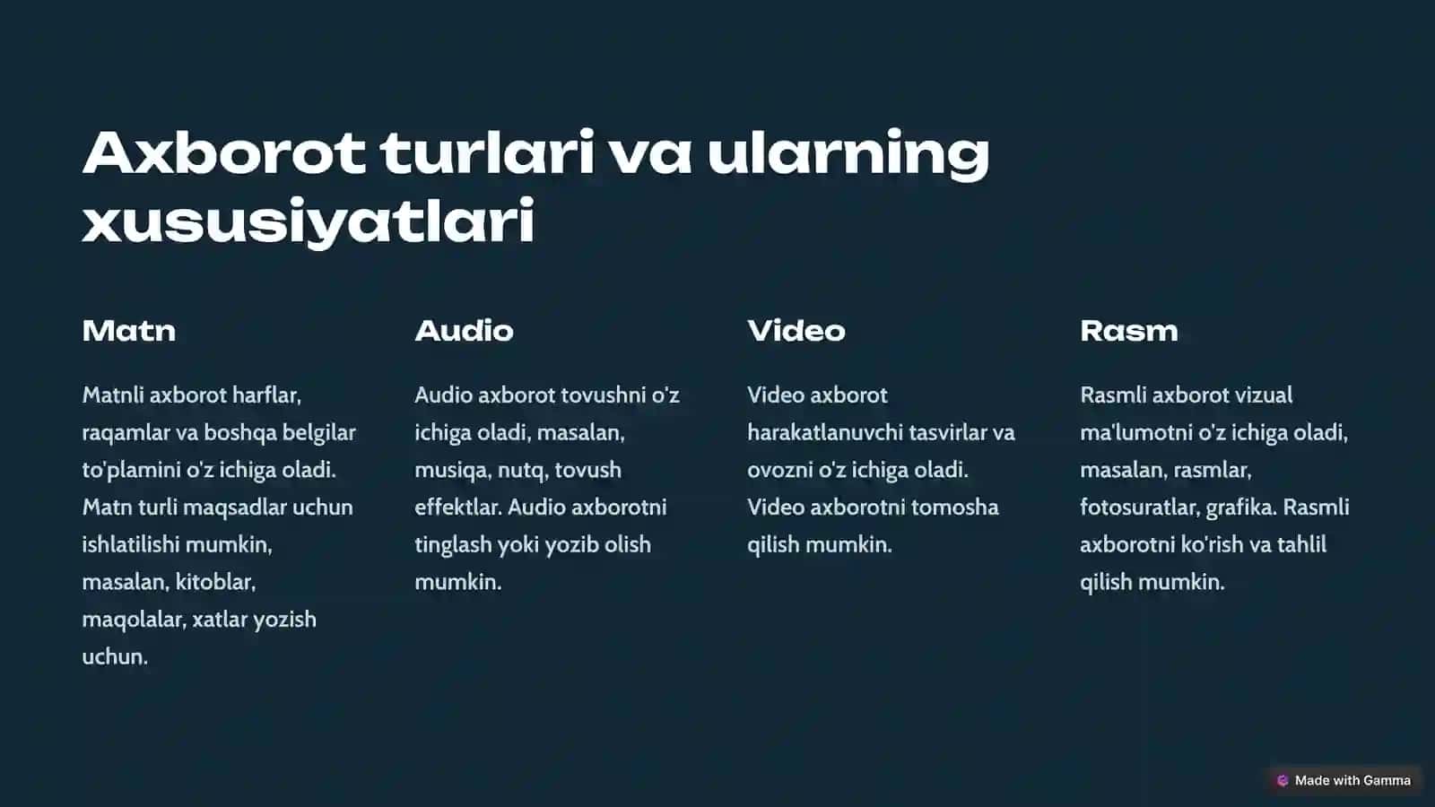 Axborot texnologiyalari va xavfsizlik 2
