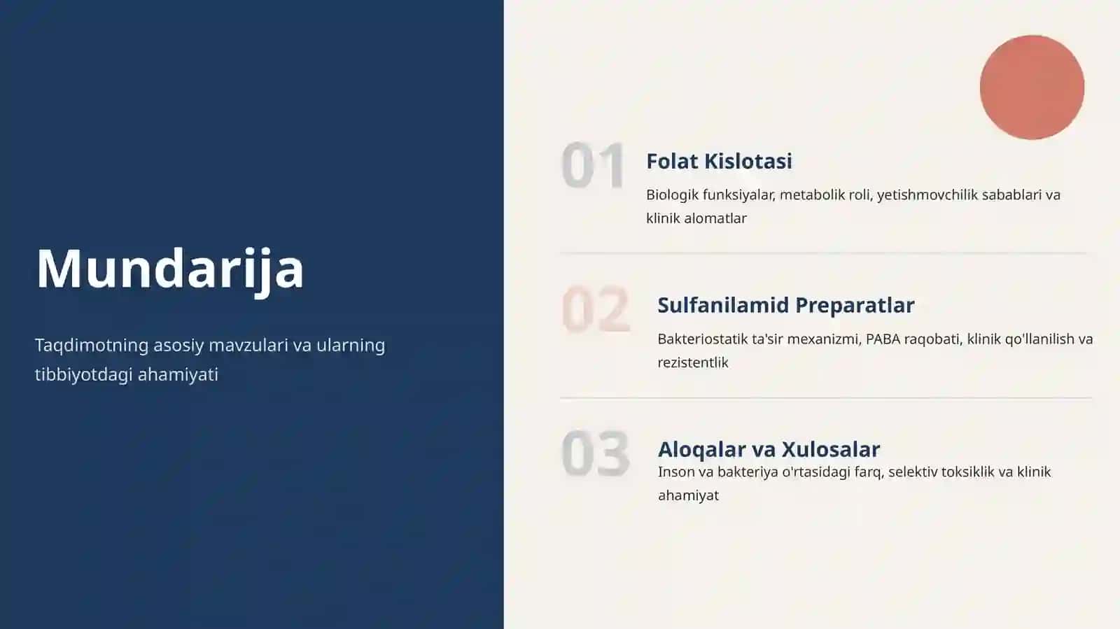 Folat Kislotasi va Sulfanilamidlar 2