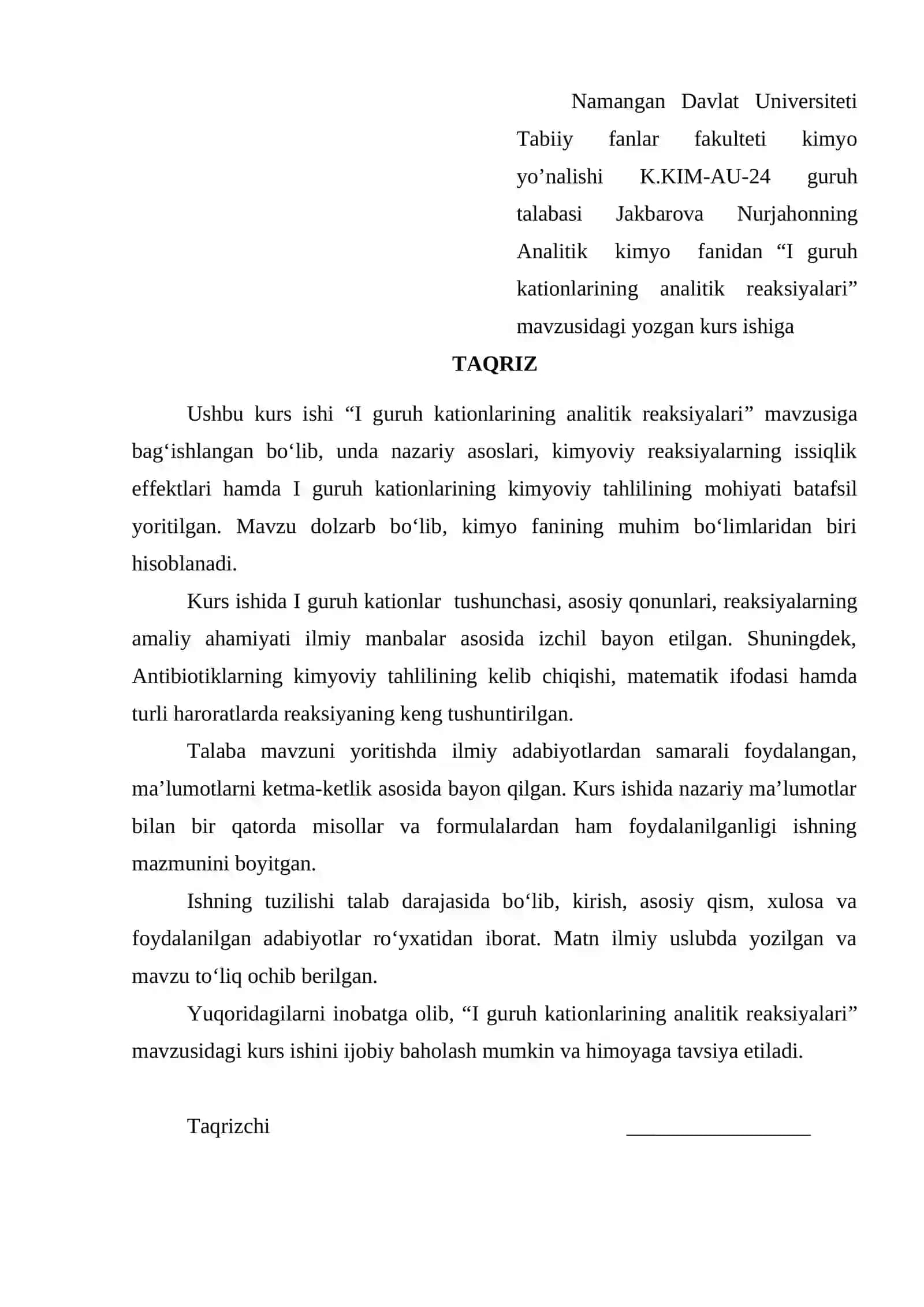 I guruh kationlarining analitik reaksiyalari 2