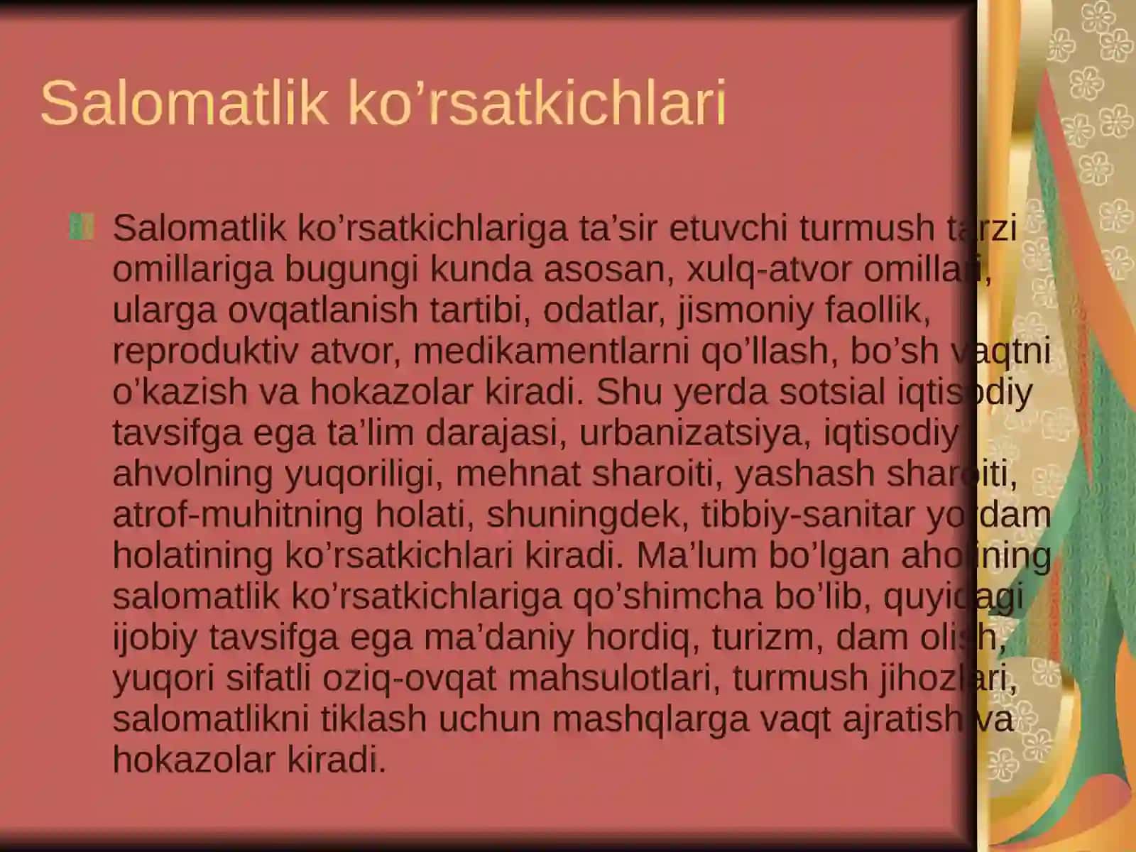 Salomatlik darajasini aniqlash 2