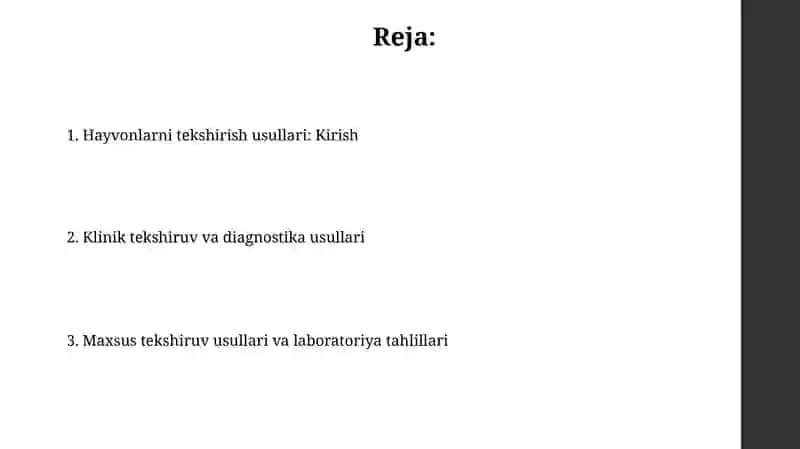 Hayvonlarni Tekshirish Usullari 2