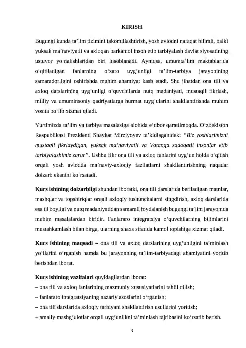 Ona tili va axloq darslari uyg'unligi 2