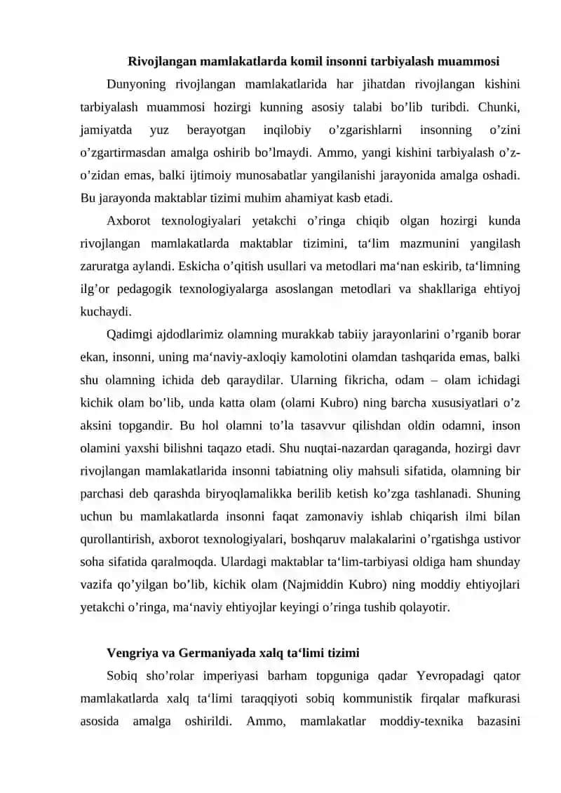 Yevropa mamlakatlarida maktab, ta‘lim-tarbiya va pedagogika 2