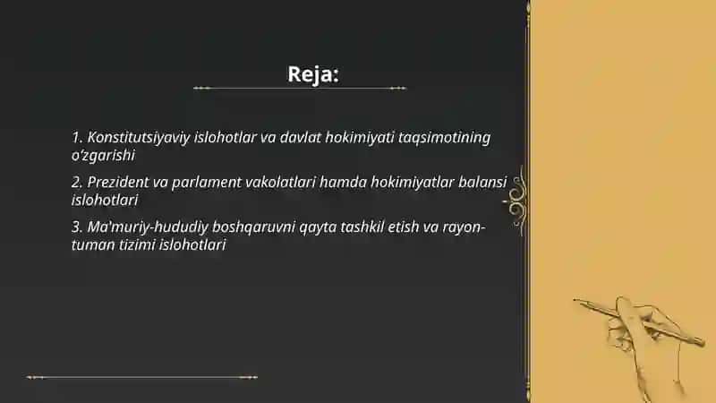 Islohotlar va davlat boshqaruvi tizimi 2