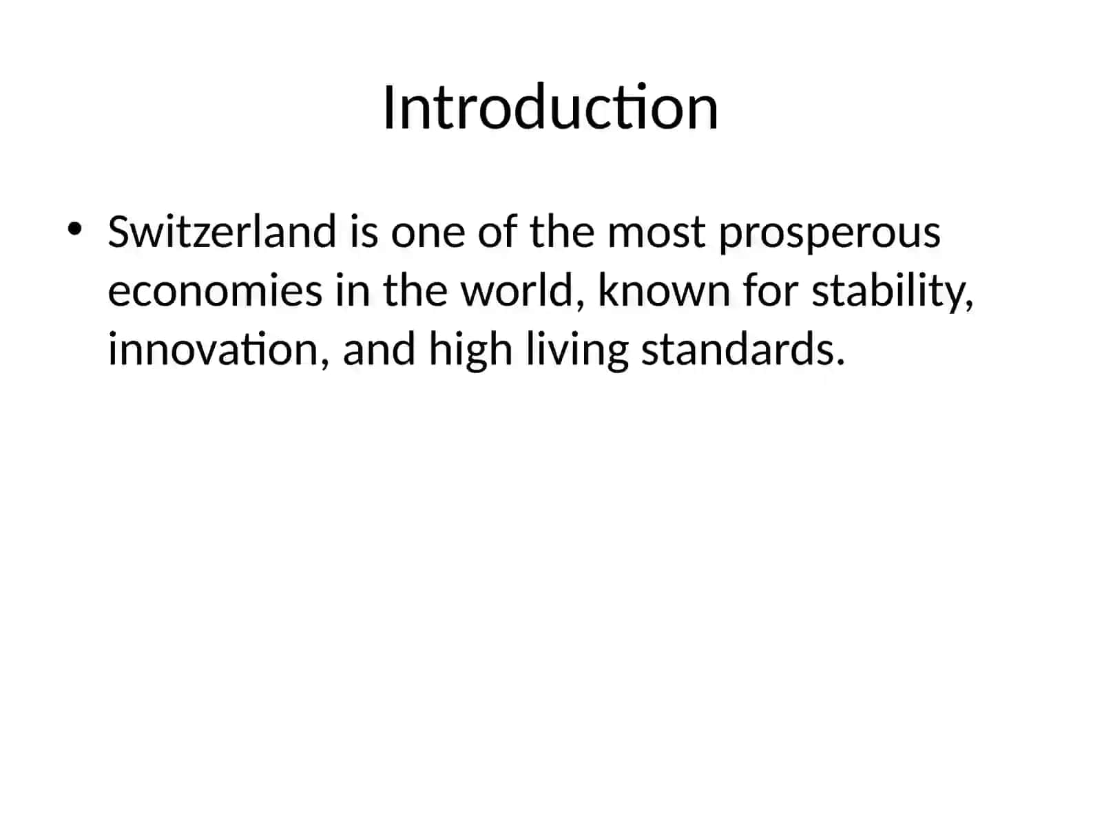 The Economy of Switzerland 2