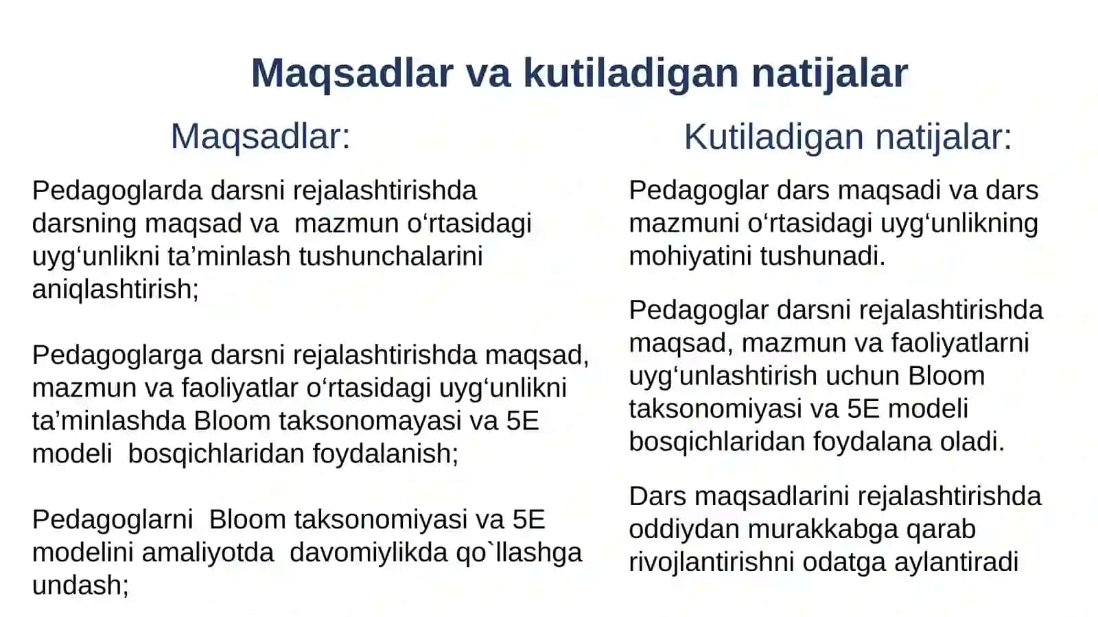 Darsning rejalashtirish asoslari 2