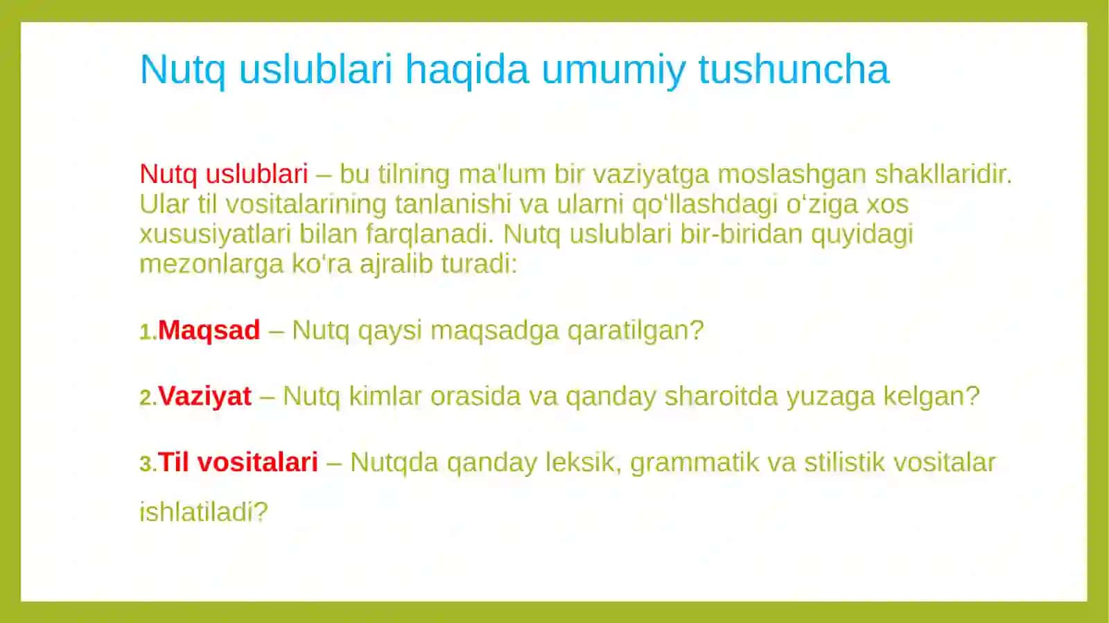 Nutq uslublari 2