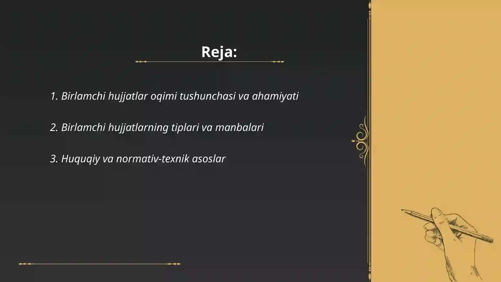 Birlamchi hujjatlar oqimi 2